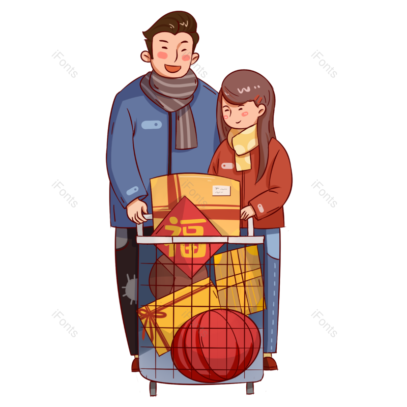 素材图片,人物元素,年货PNG,新春免抠素材